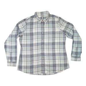 Kuhl Shirt Womens L Kamila Grey Plaid Flannel Rodeo Cowgirl Cabincore 8377